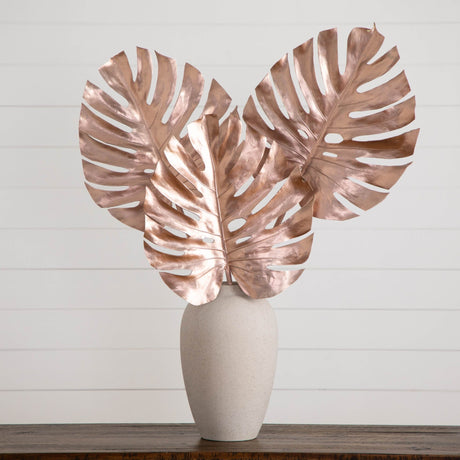 41" Artificial Rose Gold Monstera Stems - Set of 3-Stem-Parc Decor