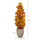 42” Autumn Maple Artificial Tree in Sand Colored Planter-Tree-Parc Decor