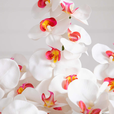 43” Artificial Orchid Arrangement in Patina Metal Planter with Stand-Arrangement-Parc Decor