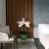 43” Artificial Orchid Arrangement in Patina Metal Planter with Stand-Arrangement-Parc Decor