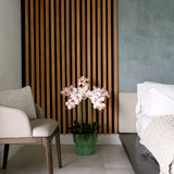 43” Artificial Orchid Arrangement in Patina Metal Planter with Stand-Arrangement-Parc Decor