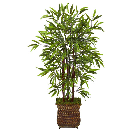 44” Bamboo Artificial Tree in Metal Planter-Parc Decor