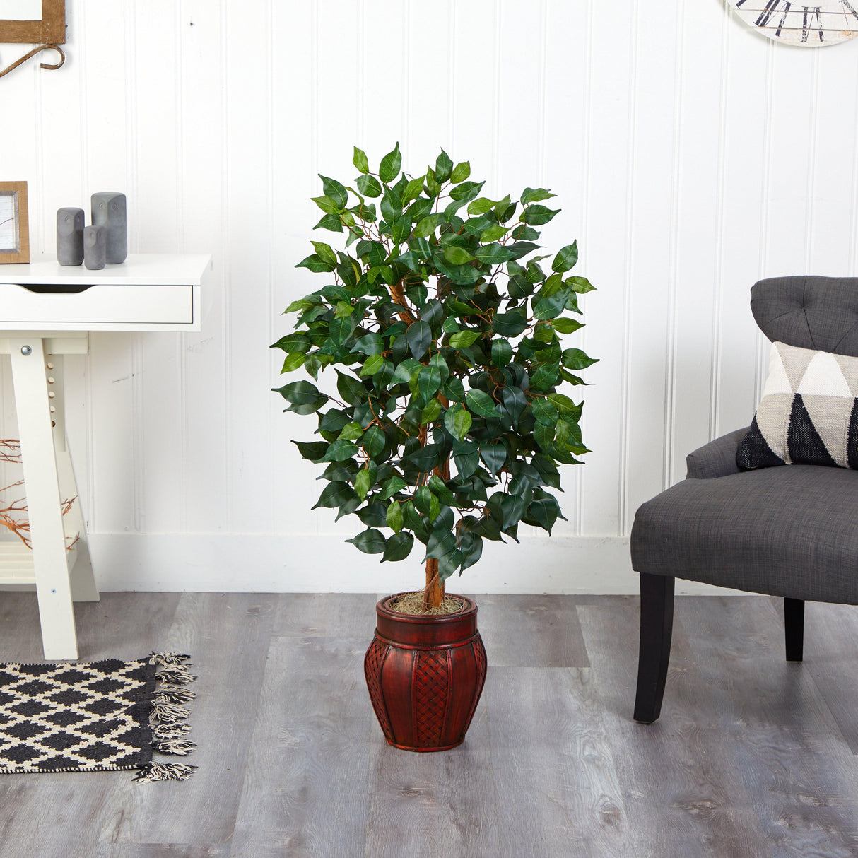 44” Ficus Tree w/Decorative Planter-Parc Decor