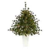 44” Colorado Mountain Pine Artificial Christmas Tree with 50 Clear Lights. 171 Bendable Branches and Pine Cones in Planter-Christmas Tree-Parc Decor