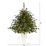 44” Colorado Mountain Pine Artificial Christmas Tree with 50 Clear Lights. 171 Bendable Branches and Pine Cones in Planter-Christmas Tree-Parc Decor