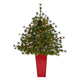 44” Colorado Mountain Pine Artificial Christmas Tree with 50 Clear Lights. 171 Bendable Branches and Pine Cones in Planter-Christmas Tree-Parc Decor