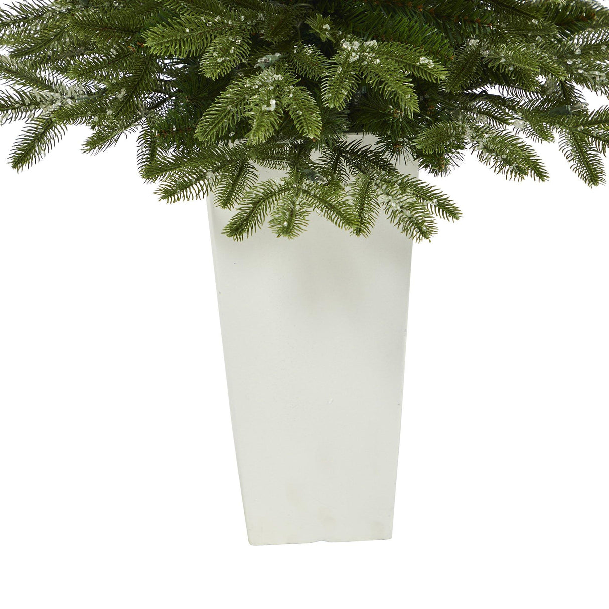 44” Snowed Grand Teton Fir Artificial Christmas Tree with 50 Clear Lights and 111 Bendable Branches in Red Planter-Christmas Tree-Parc Decor