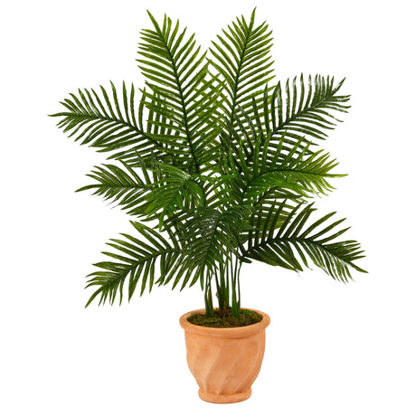45” Areca Palm Artificial Tree in in Terra-Cotta Planter (Real Touch)-Parc Decor