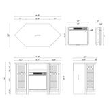 45" Corner Electric Fireplace TV Stands Console Table Insert 18" Electric Fireplace with 2 Metal Mesh Doors-Parc Decor