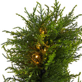 45” Spiral Cypress Artificial Tree with 80 Clear LED Lights UV Resistant (Indoor/Outdoor)-Parc Decor