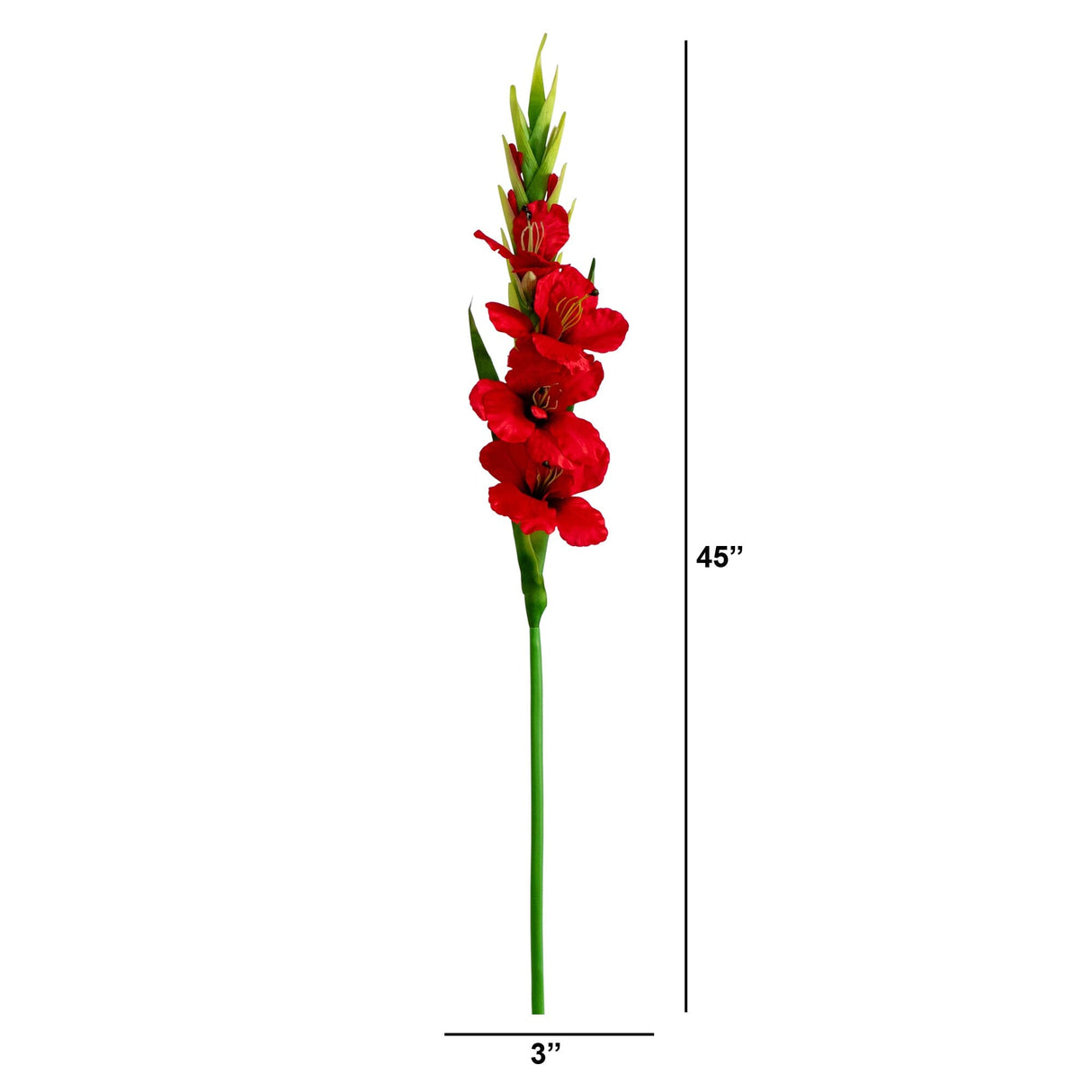 45" Artificial Gladiolus Flower Stems - Set of 3-Stem-Parc Decor