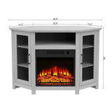 45" Corner Electric Fireplace TV Stands Console Table Insert 18" Electric Fireplace with 2 Metal Mesh Doors