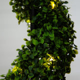 45” UV Resistant Artificial Boxwood Spiral Topiary Tree with LED Lights in Decorative Planter (Indoor/Outdoor)-Tree-Parc Decor
