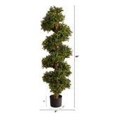 46” Boxwood Topiary Spiral Artificial Tree (Indoor/Outdoor)-Parc Decor