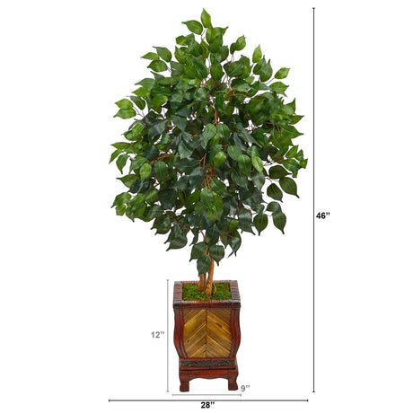 46” Ficus Artificial Tree in Decorative Planter-Parc Decor
