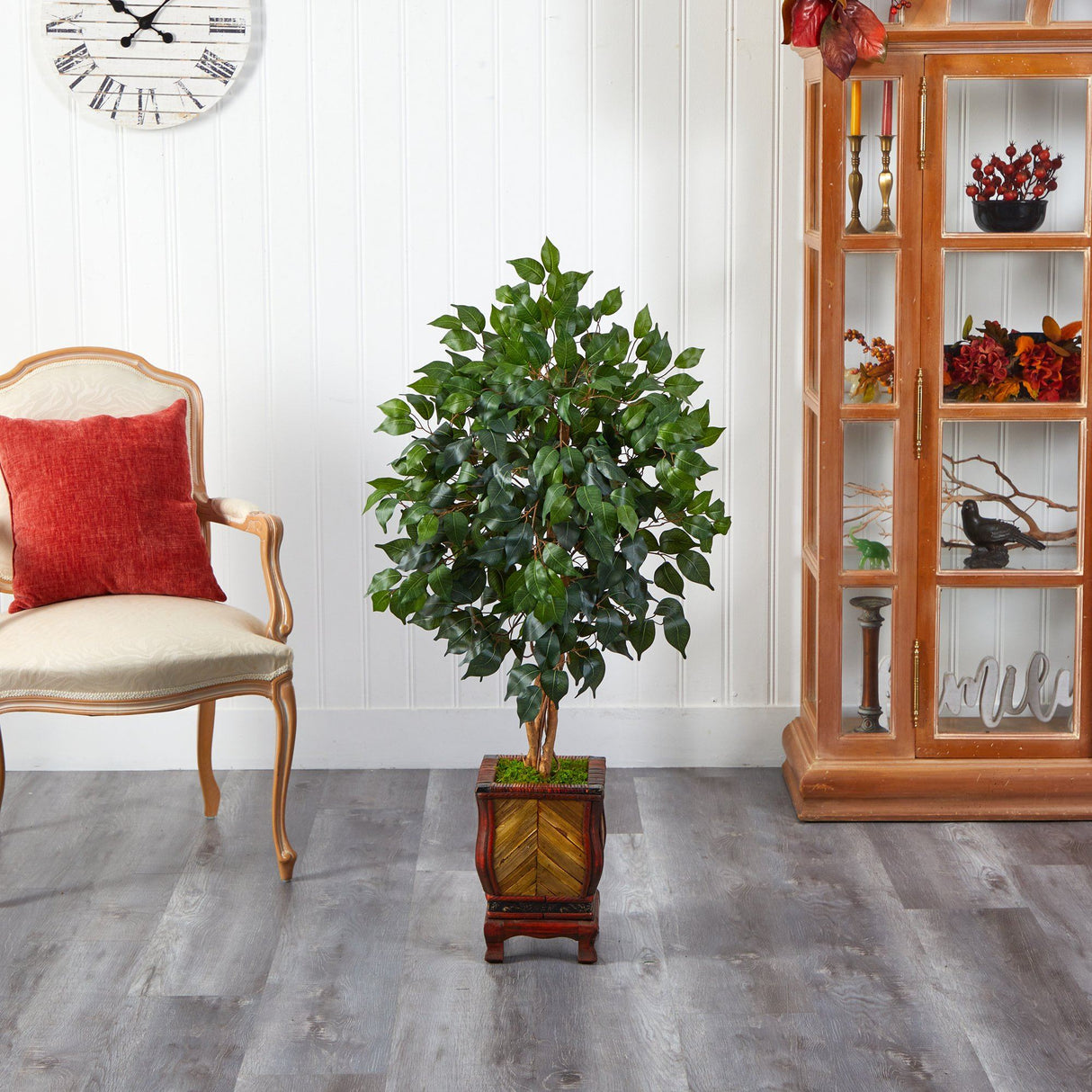 46” Ficus Artificial Tree in Decorative Planter-Parc Decor