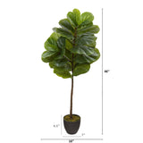 46” Fiddle Leaf Artificial Tree (Real Touch)-Parc Decor