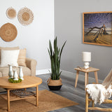 46” Sansevieria Plant in Cotton & Jute Black Woven Planter-Parc Decor