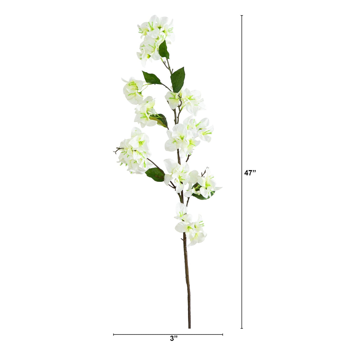 47" Artificial Bougainvillea Flower Stems - Set of 3-Stem-Parc Decor