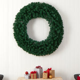 48” Large Artificial Christmas Wreath with 714 Bendable Branches and 200 Warm White LED Lights-Wreath-Parc Decor