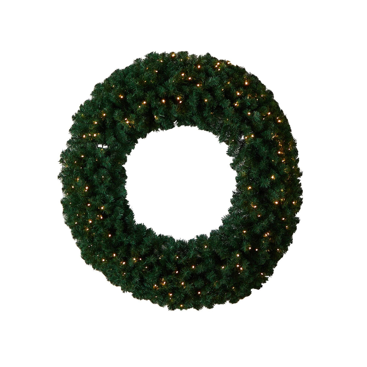 48” Large Artificial Christmas Wreath with 714 Bendable Branches and 200 Warm White LED Lights-Wreath-Parc Decor