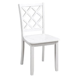 48"W Solid Rubberwood 5-Piece Dining Table Set with Diamond Chair Back-Parc Decor