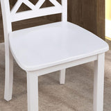 48"W Solid Rubberwood 5-Piece Dining Table Set with Diamond Chair Back-Parc Decor