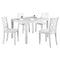 48"W Solid Rubberwood 5-Piece Dining Table Set with Diamond Chair Back-Parc Decor