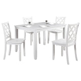 48"W Solid Rubberwood 5-Piece Dining Table Set with Diamond Chair Back-Parc Decor
