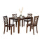 48"W Solid Rubberwood 5-Piece Dining Table Set with Diamond Chair Back-Parc Decor
