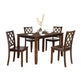 48"W Solid Rubberwood 5-Piece Dining Table Set with Diamond Chair Back-Parc Decor