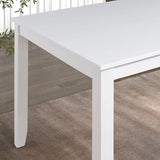 48"W Solid Rubberwood 5-Piece Dining Table Set with Diamond Chair Back-Parc Decor