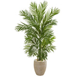 4.5’ Areca Palm Artificial Tree in Sand Colored Planter-Parc Decor