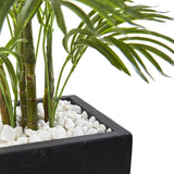 4.5’ Areca Palm Tree with Black Wash Planter UV Resistant (Indoor/Outdoor)-Parc Decor