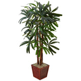 4.5’ Artificial Raphis Palm Tree in Bamboo Planter-Parc Decor