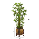 4.5’ Bamboo Palm Artificial Tree in Decorative Planter-Parc Decor