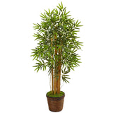 4.5’ Bamboo Tree in Coiled Rope Planter-Parc Decor