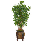 4.5’ Black Olive Artificial Tree in Decorative Planter-Parc Decor