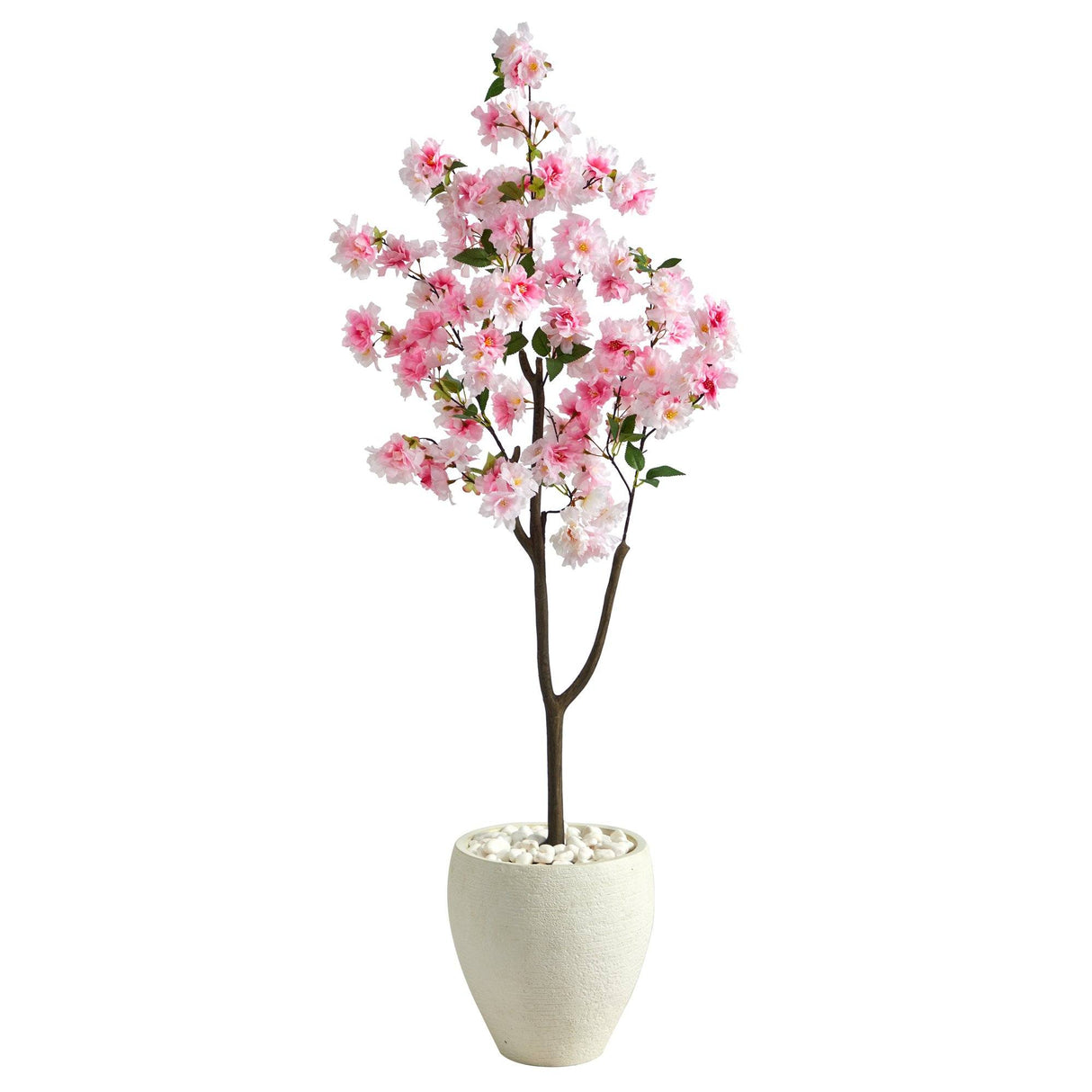 4.5’ Cherry Blossom Artificial Tree in White Planter-Parc Decor