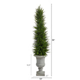 4.5’ Cypress Artificial Tree in Decorative Urn UV Resistant (Indoor/Outdoor)-Parc Decor