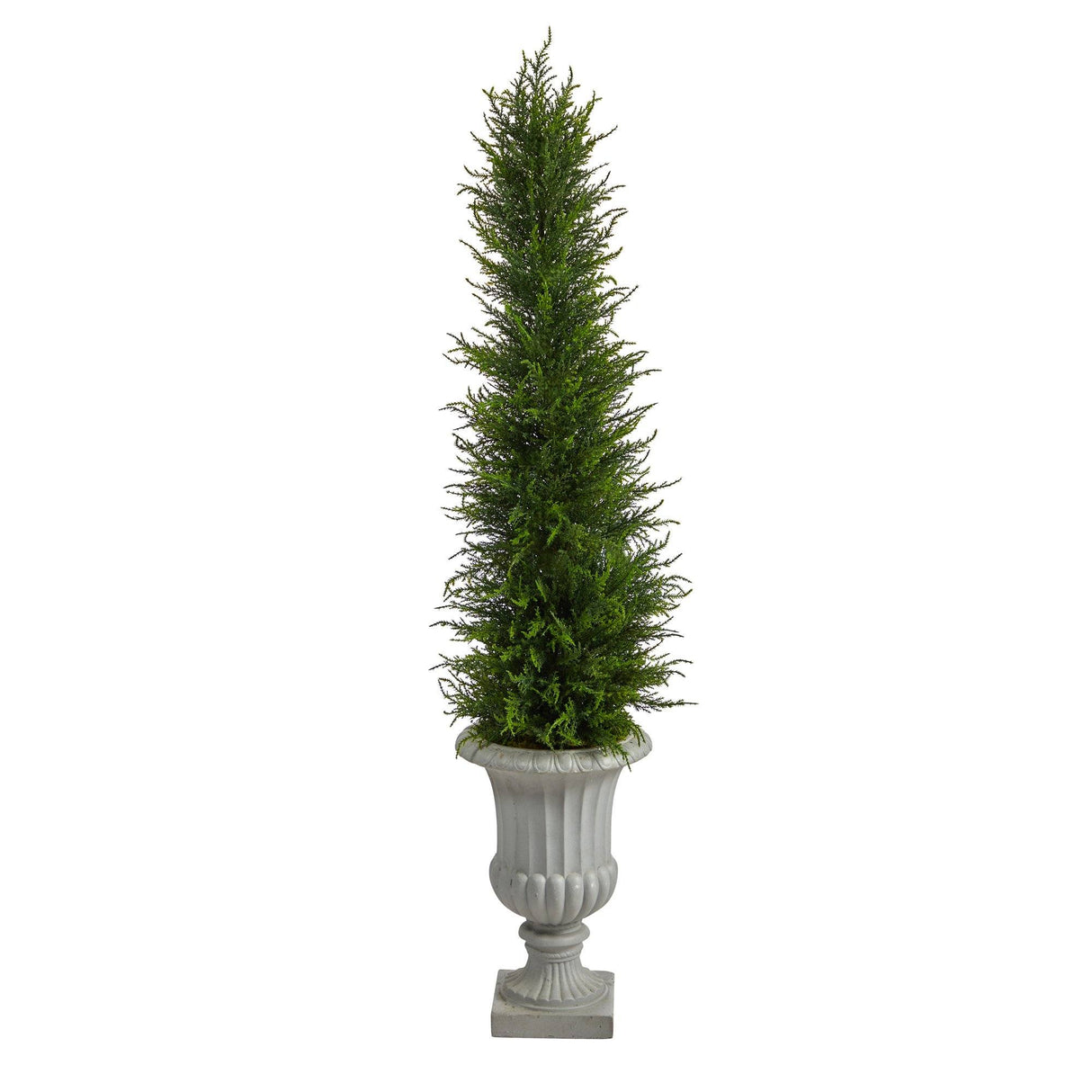 4.5’ Cypress Artificial Tree in Decorative Urn UV Resistant (Indoor/Outdoor)-Parc Decor