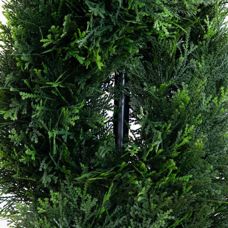 4.5’ Double Cypress Topiary Artificial Tree in Terracotta Planter (Indoor/Outdoor)-Parc Decor