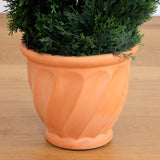 4.5’ Double Cypress Topiary Artificial Tree in Terracotta Planter (Indoor/Outdoor)-Parc Decor