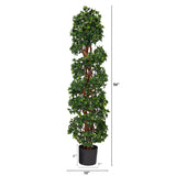 4.5’ English Ivy Spiral Topiary Artificial Tree with Natural Trunk UV Resistant (Indoor/Outdoor)-Parc Decor