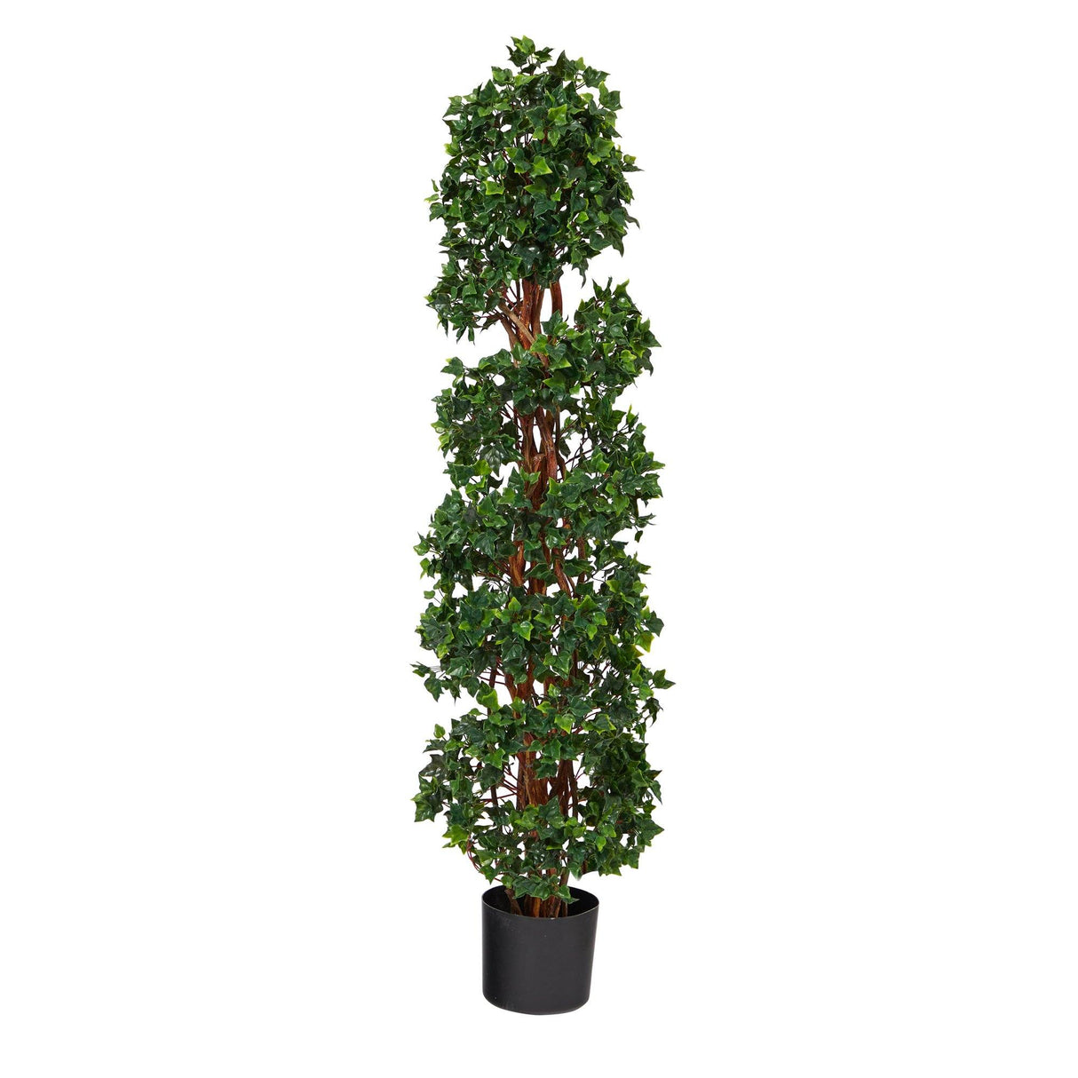 4.5’ English Ivy Spiral Topiary Artificial Tree with Natural Trunk UV Resistant (Indoor/Outdoor)-Parc Decor