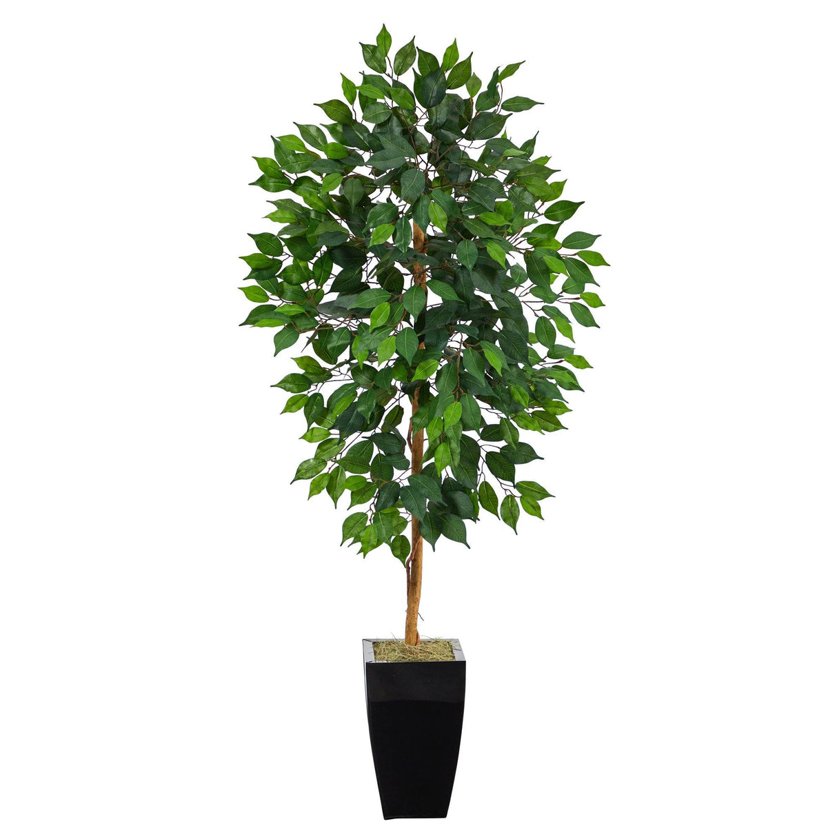 4.5’ Ficus Artificial Tree in Black Metal Planter-Parc Decor