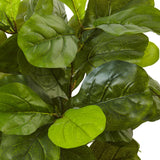 4.5’ Fiddle Leaf Fig in White Planter (Real Touch)-Parc Decor