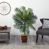 4.5’ Golden Cane Palm w/Decorative Container-Parc Decor