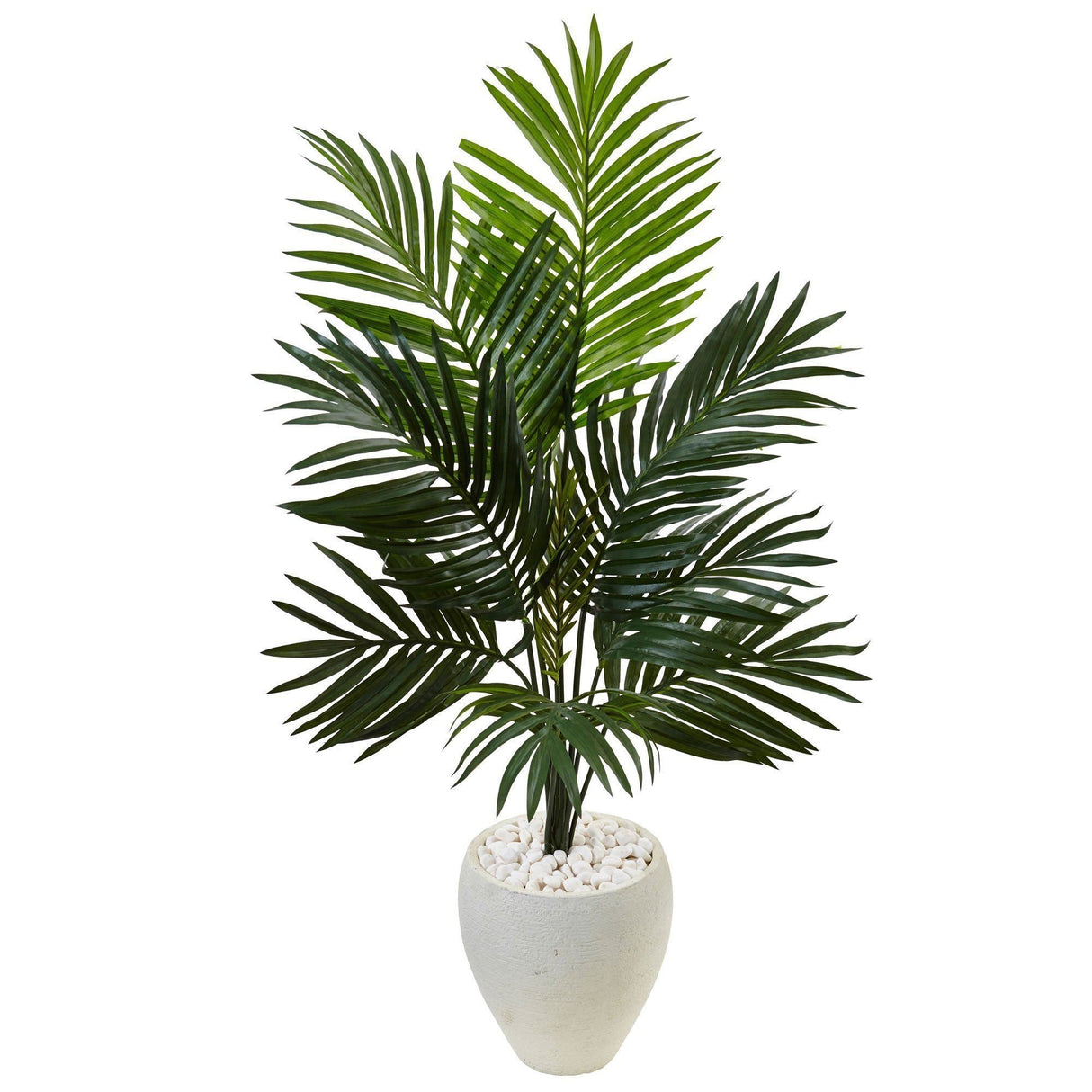 4.5’ Kentia Palm Tree in White Oval Planter-Parc Decor