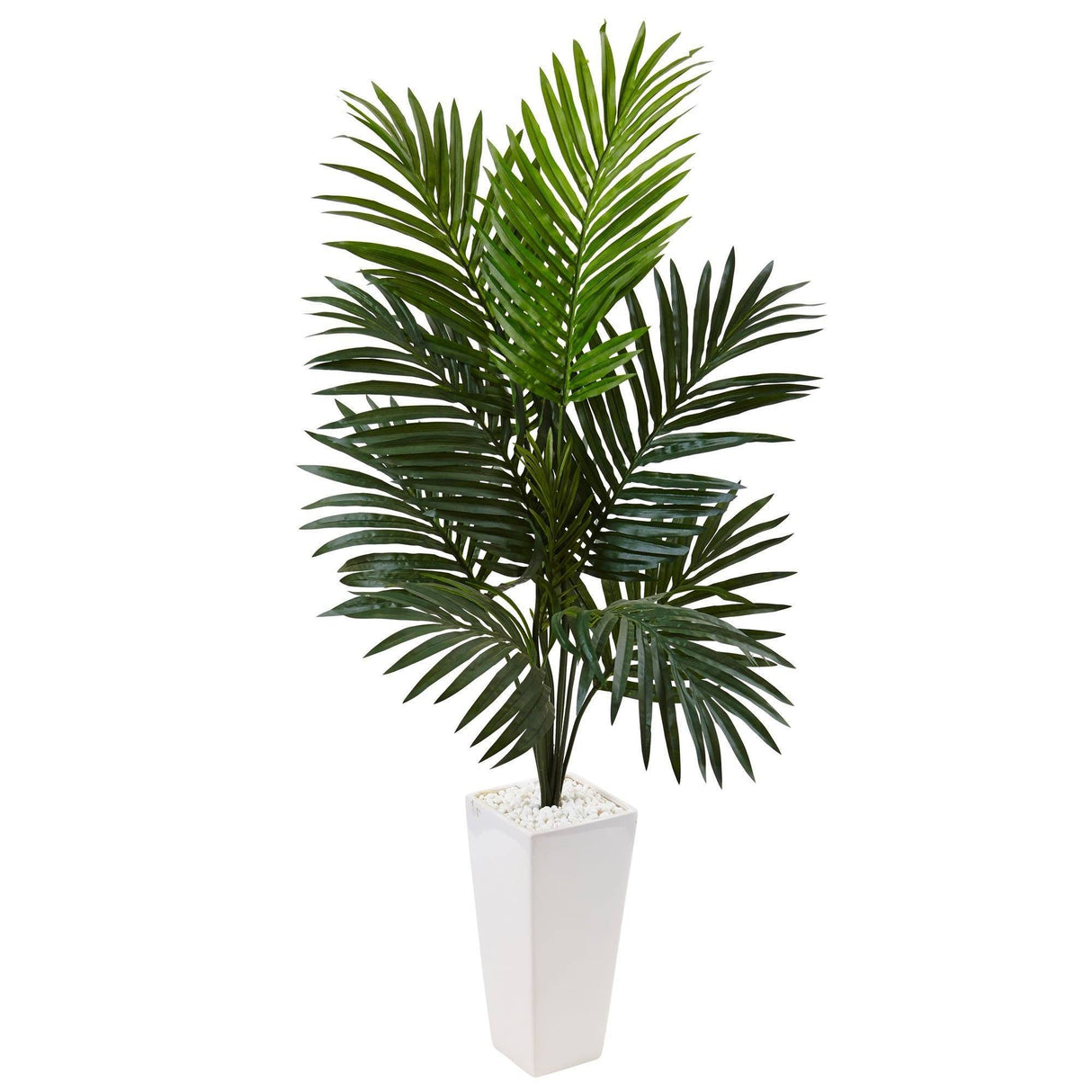 4.5’ Kentia Palm Tree in White Tower Planter-Parc Decor